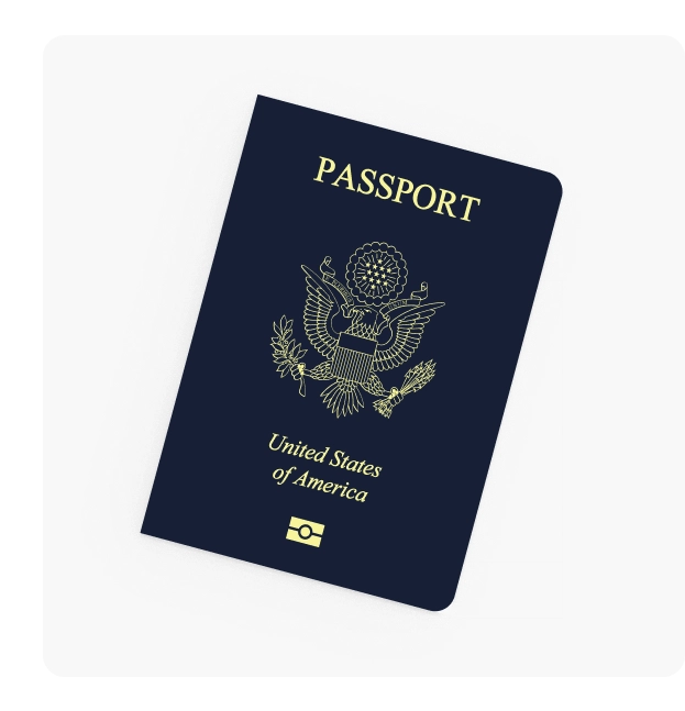 A U.S. passport with a data page showing an updated legal name